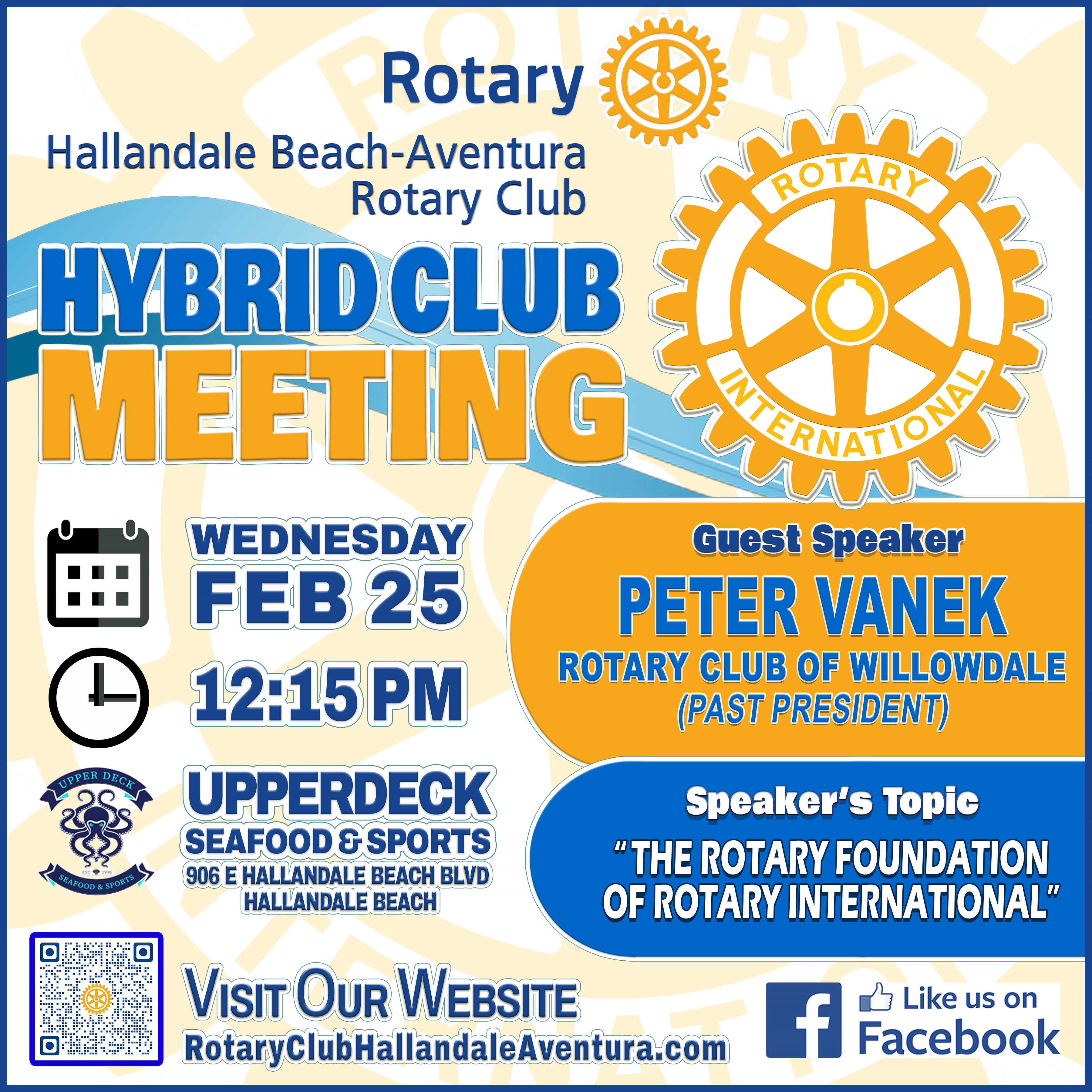 NEXT MEETING: Wed., February 17 @ 12:15 pm
